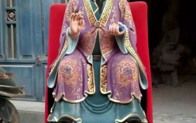 玻璃鋼彩繪金辯大將軍寺廟太歲雕塑