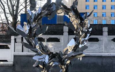 玻璃鋼抽象城市廣場蝴蝶雕塑