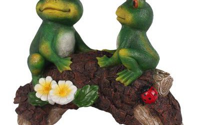 公園創意玻璃鋼彩繪卡通青蛙雕塑