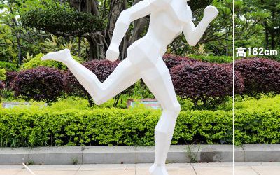 廣場抽象玻璃鋼幾何運(yùn)動跑步雕塑