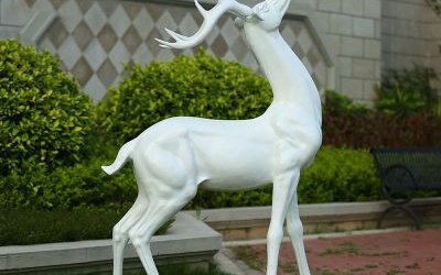 公園玻璃鋼抽象梅花鹿雕塑