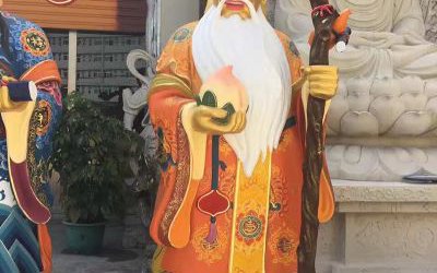 大型玻璃鋼彩繪景區壽星福祿壽雕塑