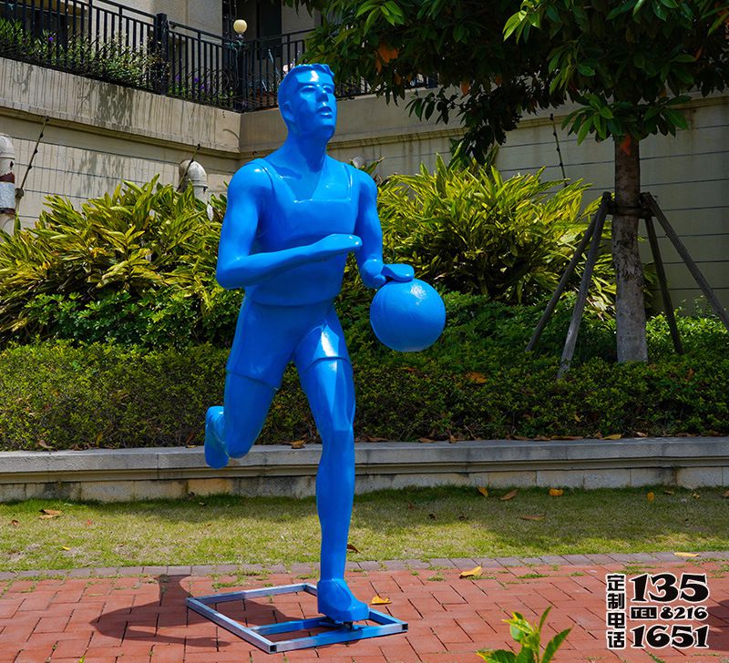 公園廣場玻璃鋼運(yùn)動(dòng)打籃球的人物雕塑