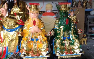 寺廟大型玻璃鋼彩繪土地公雕塑