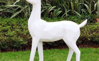 戶外草坪玻璃鋼花園景觀鹿雕塑