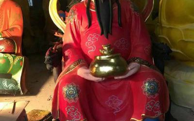 彩繪玻璃鋼大型寺廟招財菩薩財神雕塑