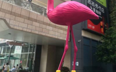 景區商場擺放大型玻璃鋼創意仿真火烈鳥雕塑