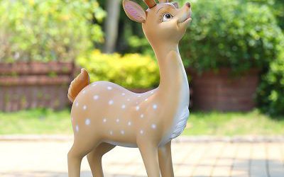 公園景區(qū)不銹鋼創(chuàng)意玻璃鋼卡通鹿雕塑