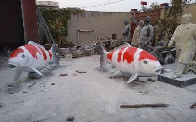 公園景區創意玻璃鋼彩繪仿真魚雕塑