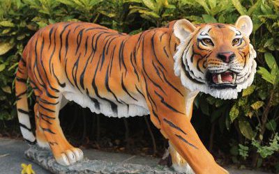 公園景區(qū)仿真動物園林景觀玻璃鋼樹脂老虎雕塑