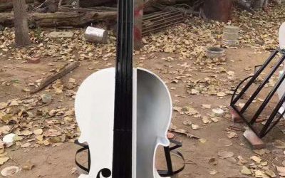 室內(nèi)廣場玻璃鋼仿真大提琴雕塑