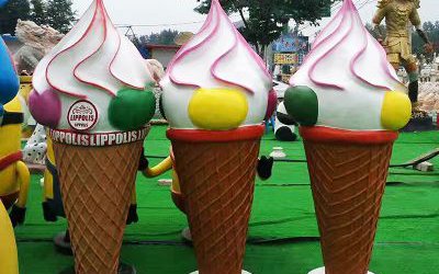 商場冷飲店擺放甜甜桶玻璃鋼仿真卡通冰淇淋雕塑