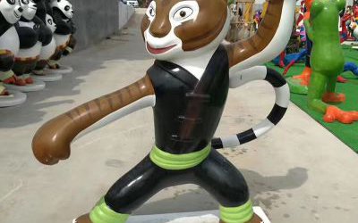 學校游樂園擺放功夫金猴玻璃鋼卡通雕塑