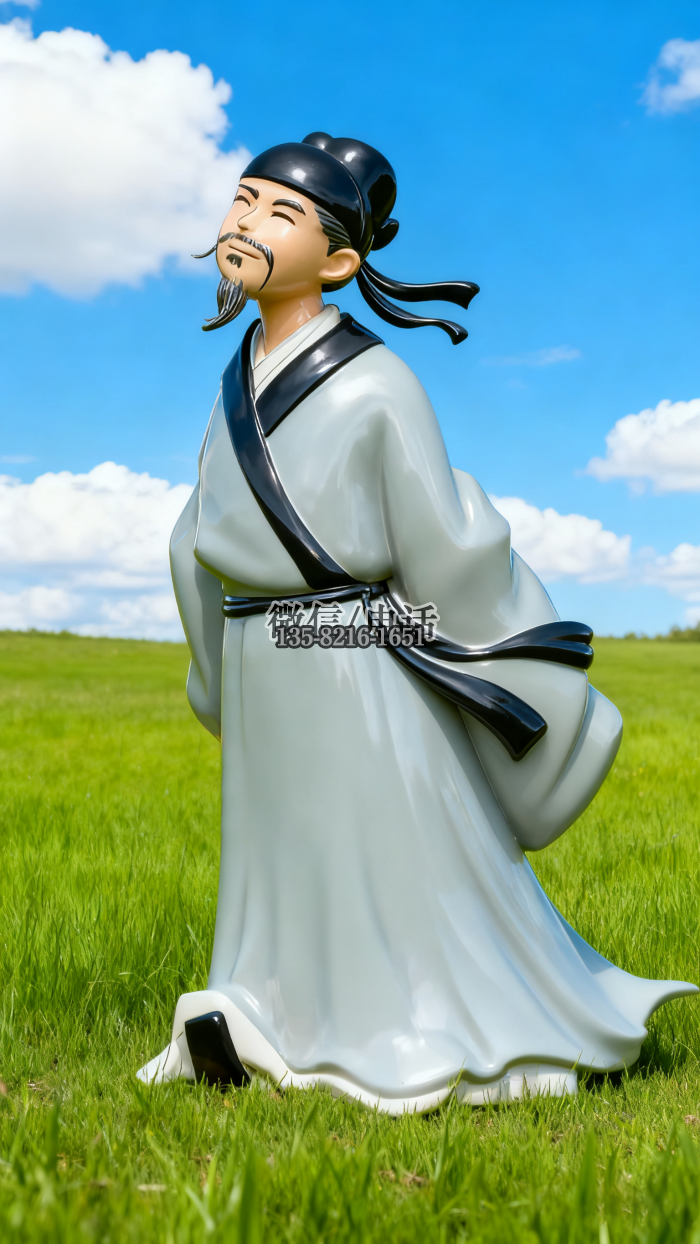 杜甫雕塑實拍圖