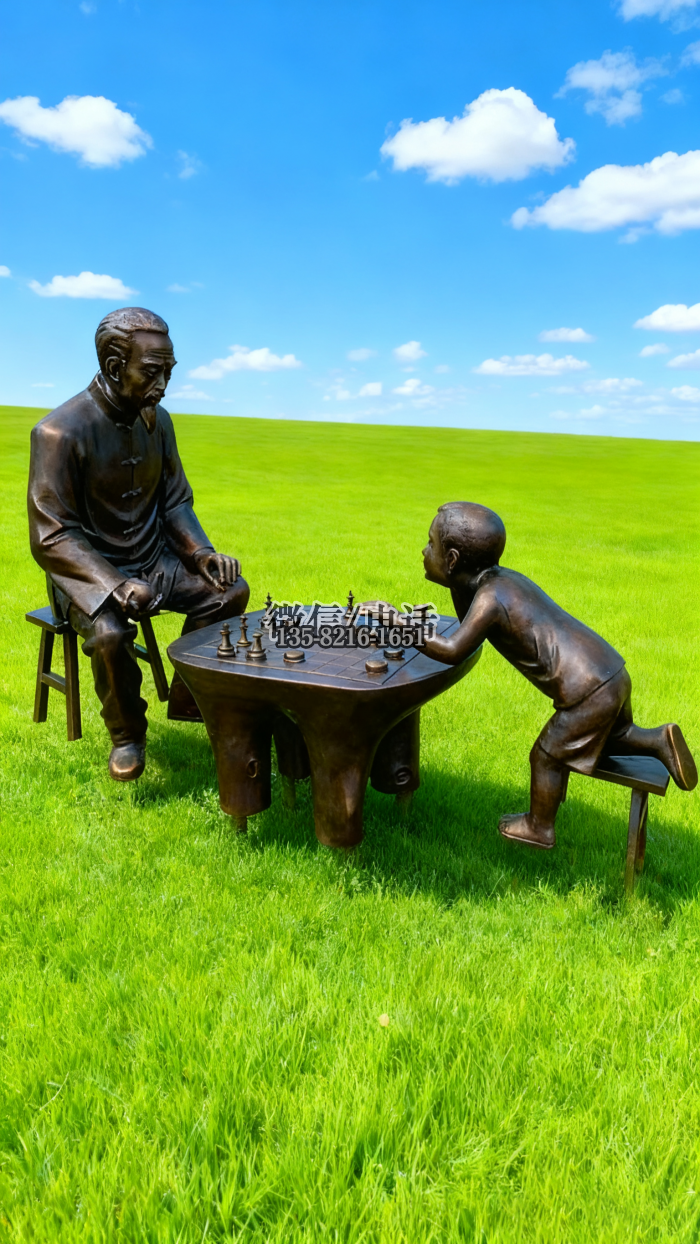 下棋雕塑實(shí)拍圖