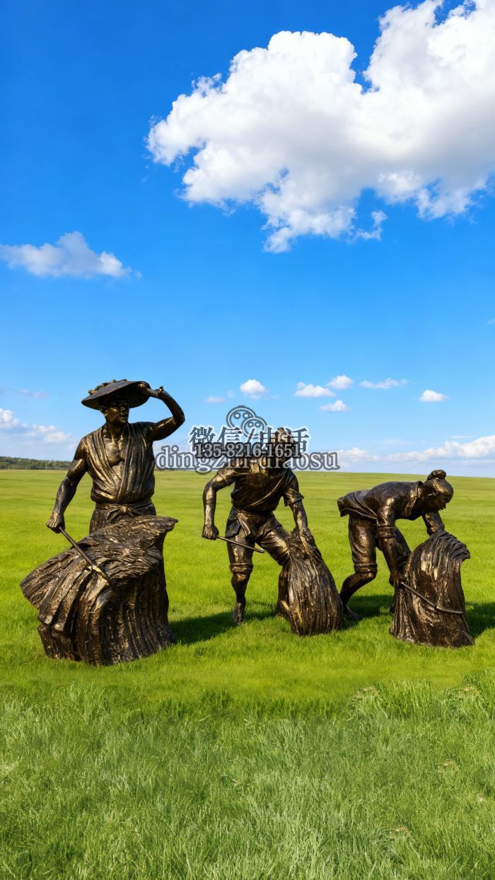 農(nóng)耕人物雕塑
